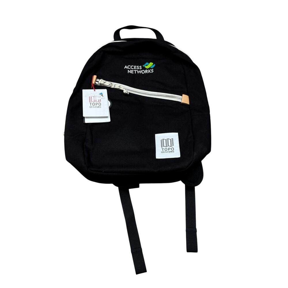 NWT Topo Designs Light Pack Black Canvas Backpack Daypack Embroidered